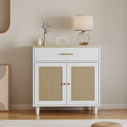 White hidden litter box cabinet front view