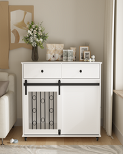 Farmhouse Dog Crate Furniture with Storage Drawers