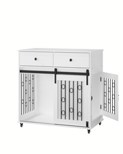 Farmhouse Dog Crate Furniture with Storage Drawers