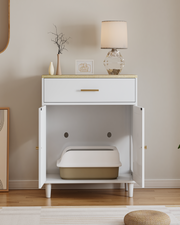 Hidden Litter Box Cabinet with Scratch Pad