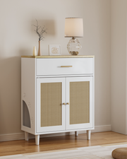 Hidden Litter Box Cabinet with Scratch Pad