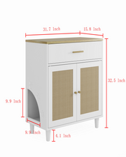 Hidden Litter Box Cabinet with Scratch Pad
