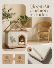 DAISY Cedar Indoor Dog House – A Warm, Cottage-Style Wooden Home for Small Pets