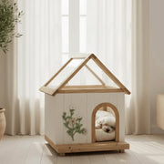 DAISY Cedar Indoor Dog House – A Warm, Cottage-Style Wooden Home for Small Pets