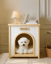 ELISE Side Table Pet House | Solid Wood Indoor Dog House Furniture for Small Pets