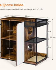 Litter Box Enclosure for 2 Cats.Cat Litter Box Furniture,Enclosed Cat Litter Boxes,Cat Furniture Cabinet,Rustic Brown