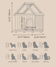 DAISY Cedar Indoor Dog House – A Warm, Cottage-Style Wooden Home for Small Pets