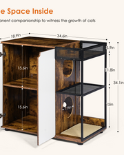 Litter Box Enclosure for 2 Cats.Cat Litter Box Furniture,Enclosed Cat Litter Boxes,Cat Furniture Cabinet,Rustic Brown