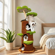 148 cm Tall Cat Tree for Indoor Cats, Large Cat Tower with Luxury Cat Condo, Cat Tree Tower with Soft Cushion, Scratching Board