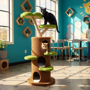 148 cm Tall Cat Tree for Indoor Cats, Large Cat Tower with Luxury Cat Condo, Cat Tree Tower with Soft Cushion, Scratching Board