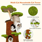 148 cm Tall Cat Tree for Indoor Cats, Large Cat Tower with Luxury Cat Condo, Cat Tree Tower with Soft Cushion, Scratching Board