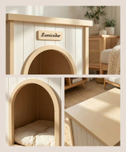 ELISE Side Table Pet House | Solid Wood Indoor Dog House Furniture for Small Pets